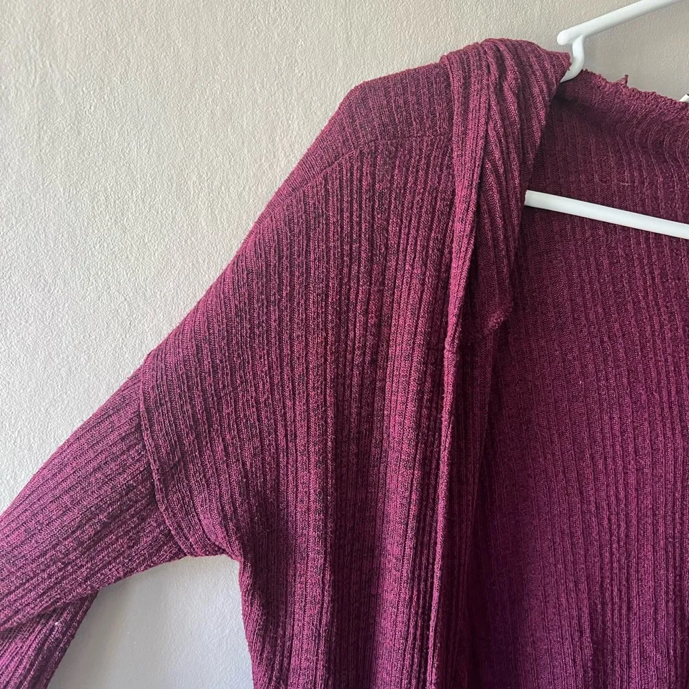 🛍️American Eagle Maroon Lightweight Hooded Cardigan Size Medium - Image 2