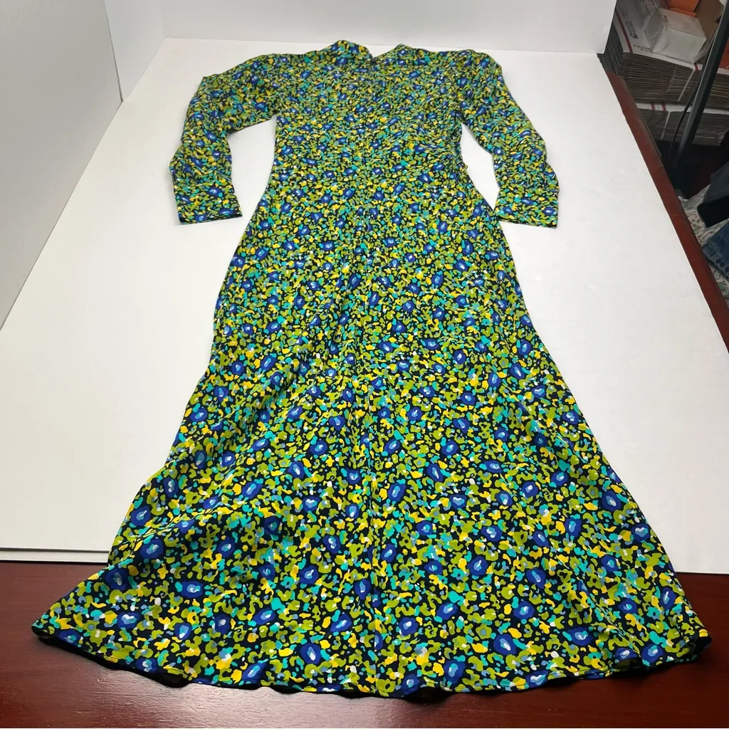 Rails Carmel Midi Dress Abstract‎ Garden Side Cutout Long Sleeve Size Small NEW - Image 17