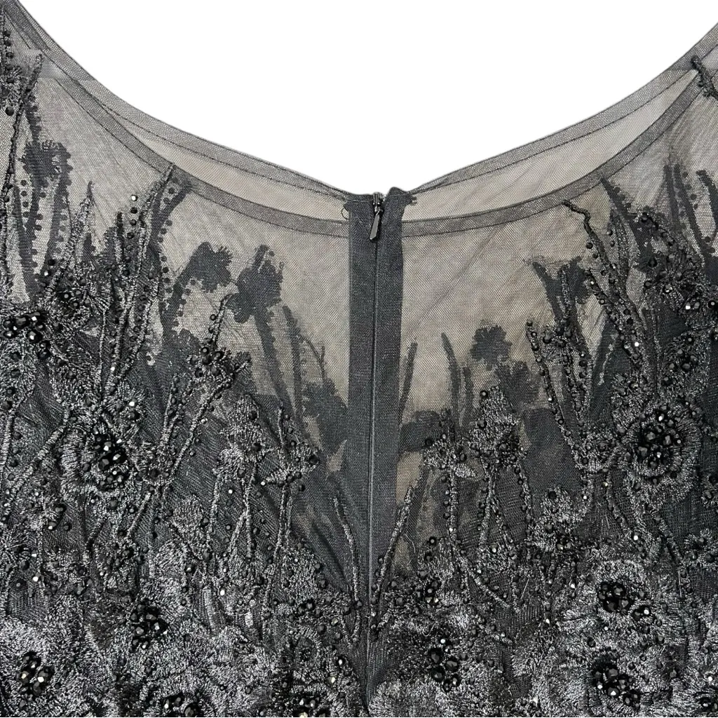 Mac Duggal Black Embellished Cap Sleeve A Line Gown Size 16 Style 20405 NWT - Image 9