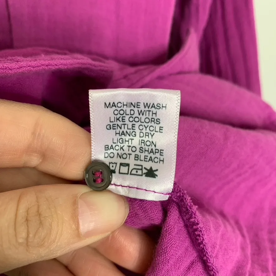 Xirena Scott Cotton Gauze Top Rasberry Pink Button. Down Women Small - Image 13
