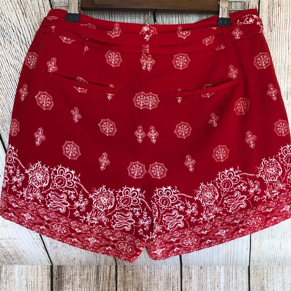 LOFT Size 2 Red Bandanna Casual Boho Shorts - Image 5