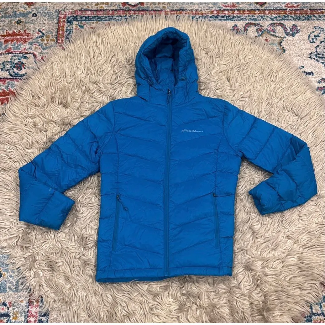Eddie Bauer down puffer jacket with hood size medium - Image 2