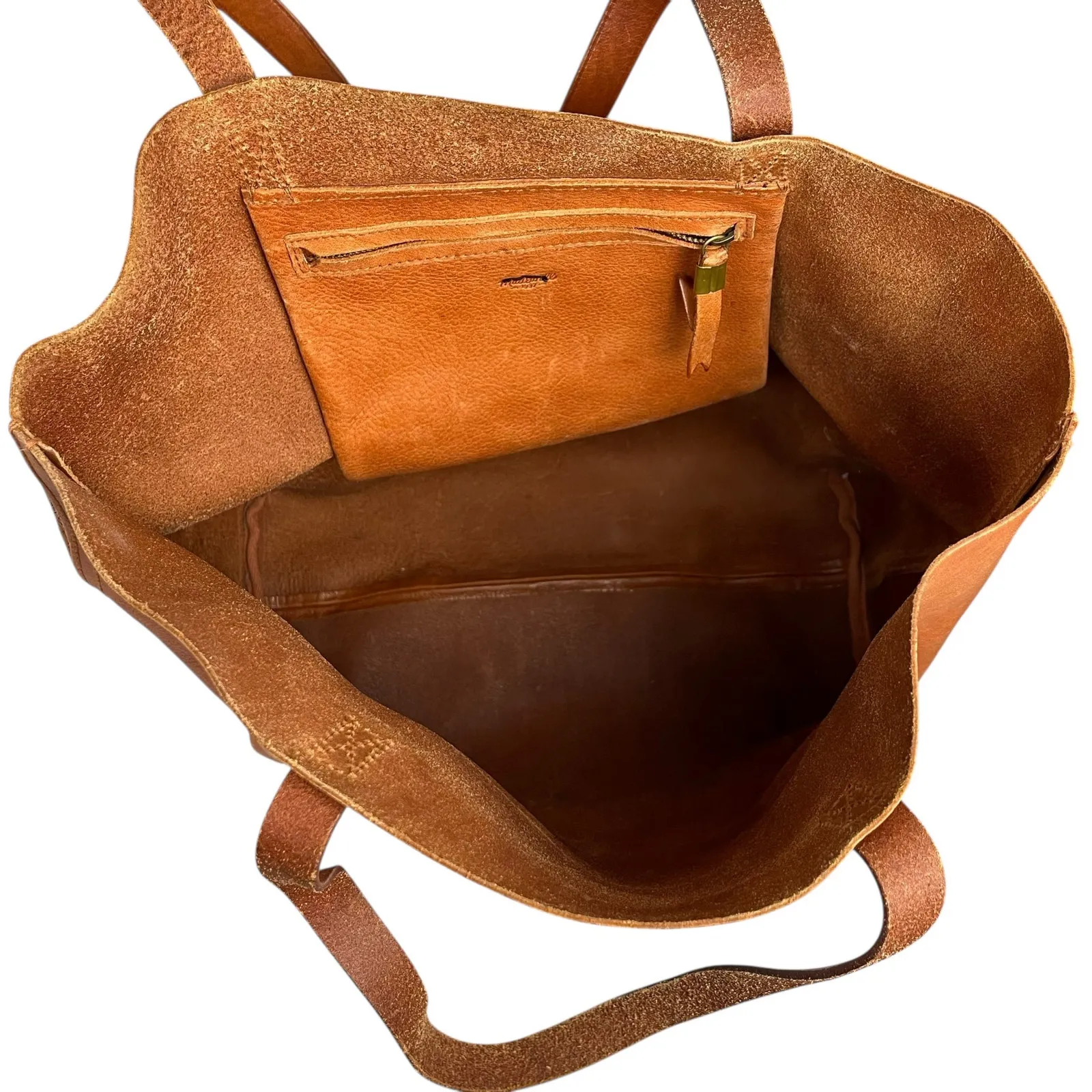 Madewell Women's Brown Vegan Leather Double Strap Travel Tote Hand Shoulder Bag - Image 4