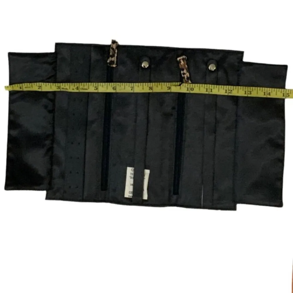 Jewelry Organizer Leopard Animal Print Travel Case Satin Brown Black Multicolor - Image 3