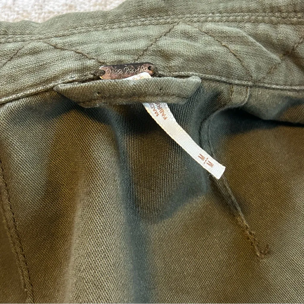 Free People Not Your Brothers Surplus Military Jacket Army Green Cotton Size M - Image 13