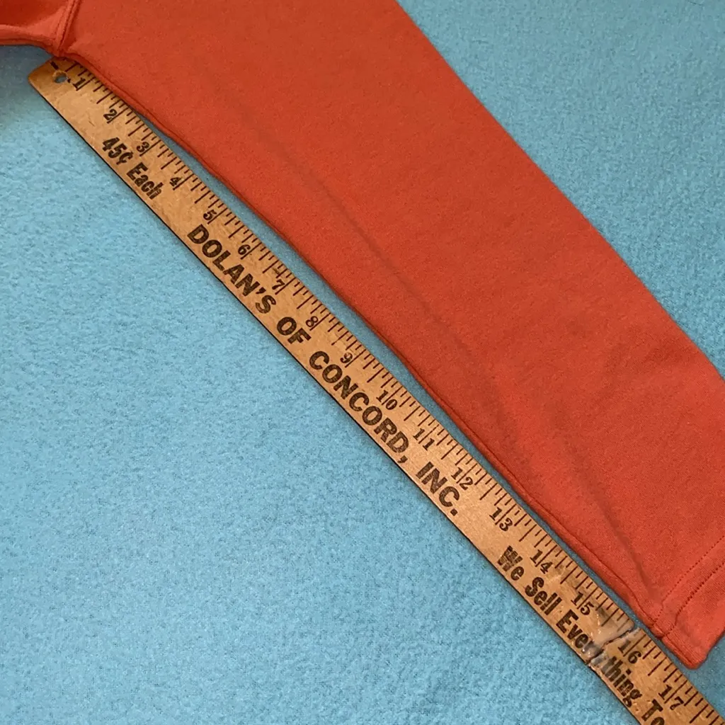 BLAIR mock turtleneck long sleeve fall orange embroidered crest cotton size M - Image 10