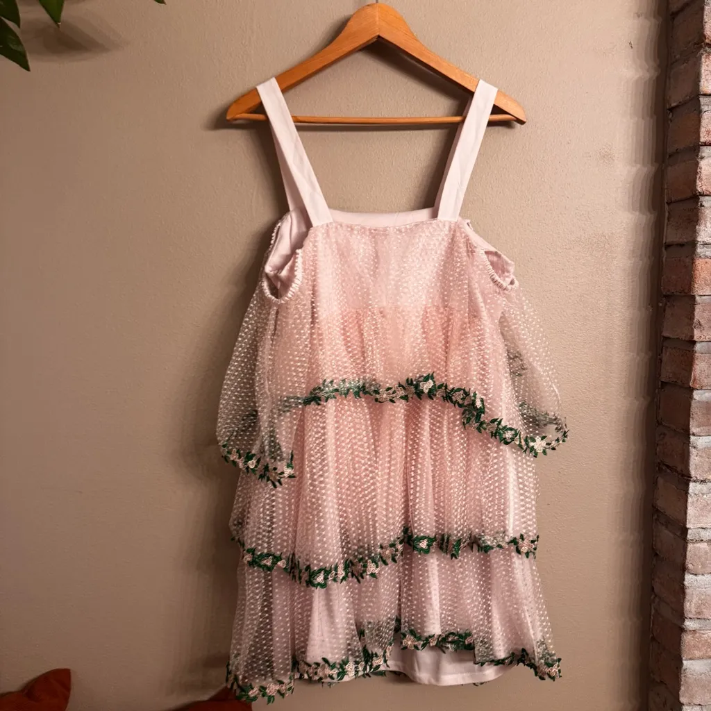 ASOS Floral Trim Layered Mini Dress - Image 4