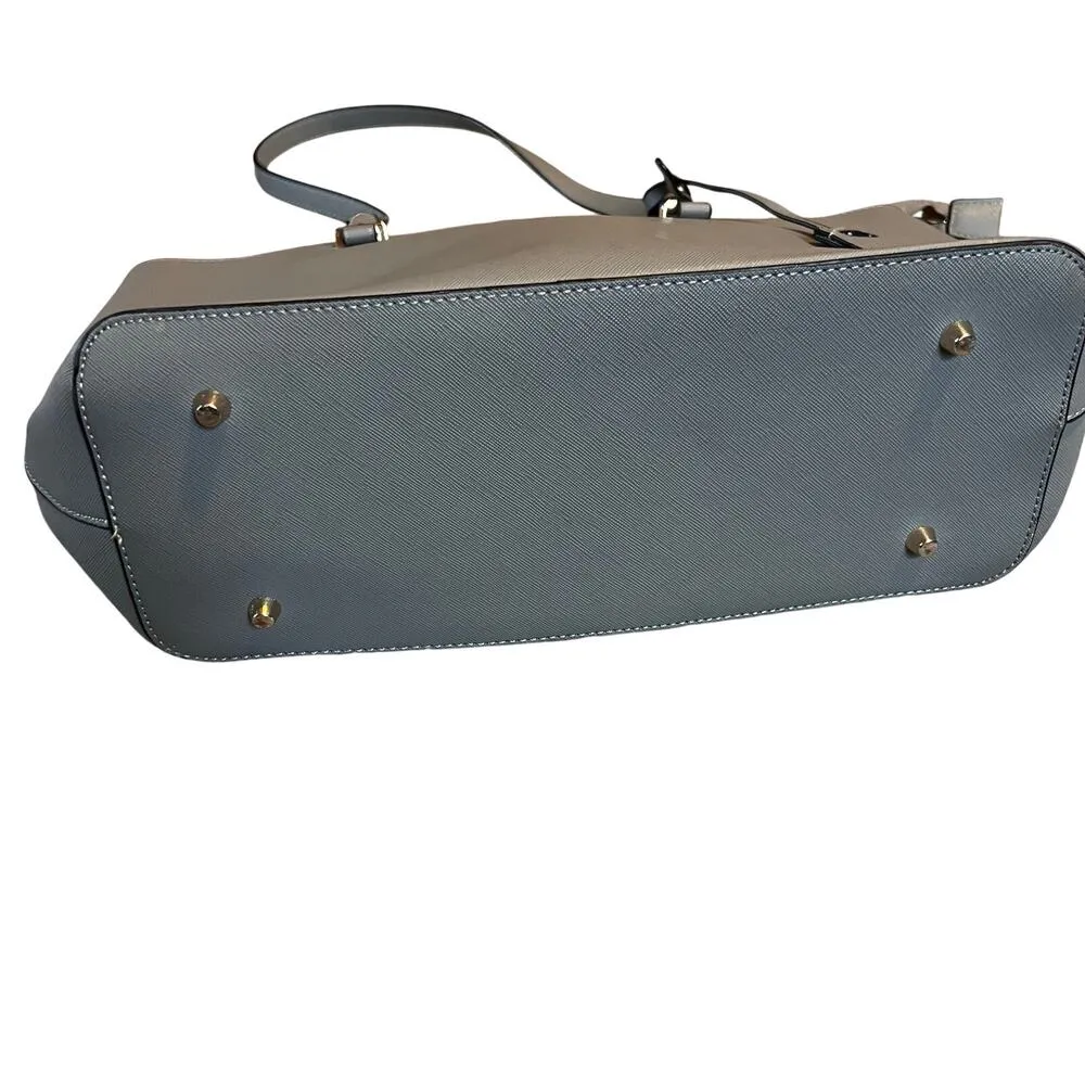 LoveVook Gray Shoulder Bag. PU Leather. Zip Closure, Front and Inside Pockets. - Image 3