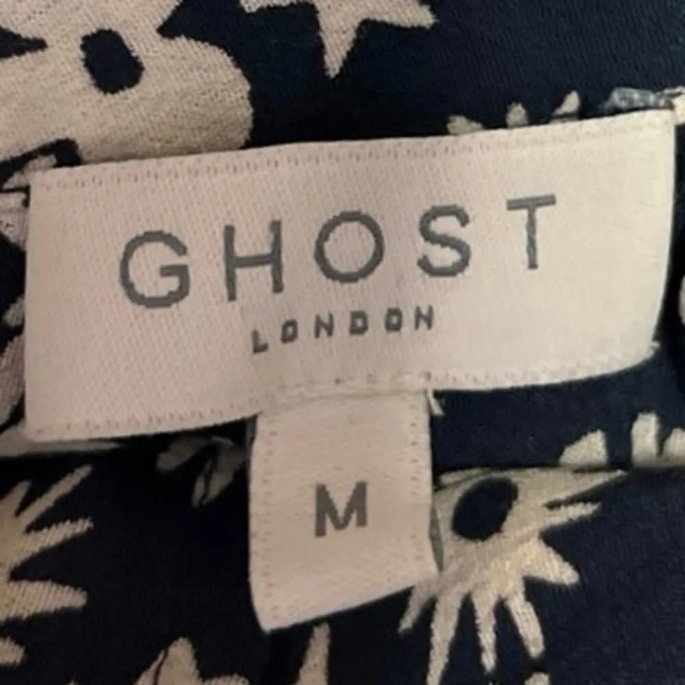 Ghost London Black Floral Mock Neck Fit & Flare Puff Sleeve Maxi Dress Size M Size M - Image 4