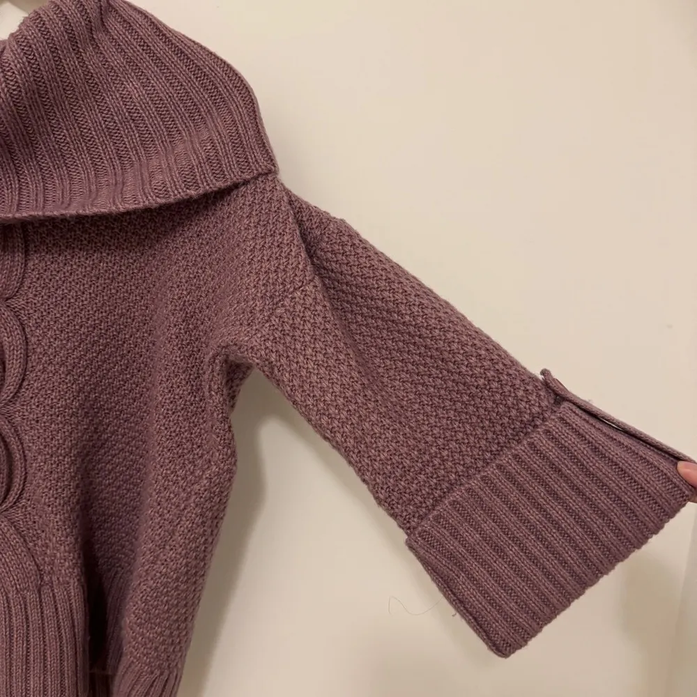 Talbots Wool Knit Sweater Size Medium Wool Alpaca Blend Turtleneck Cowl Chunky - Image 6