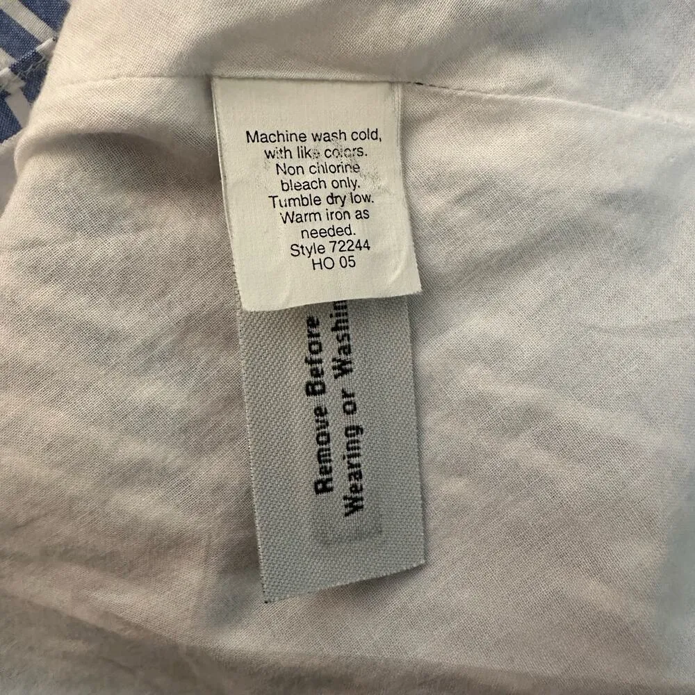 J. Crew light blue & white striped v-neck cotton sleeveless top size 10 - Image 8