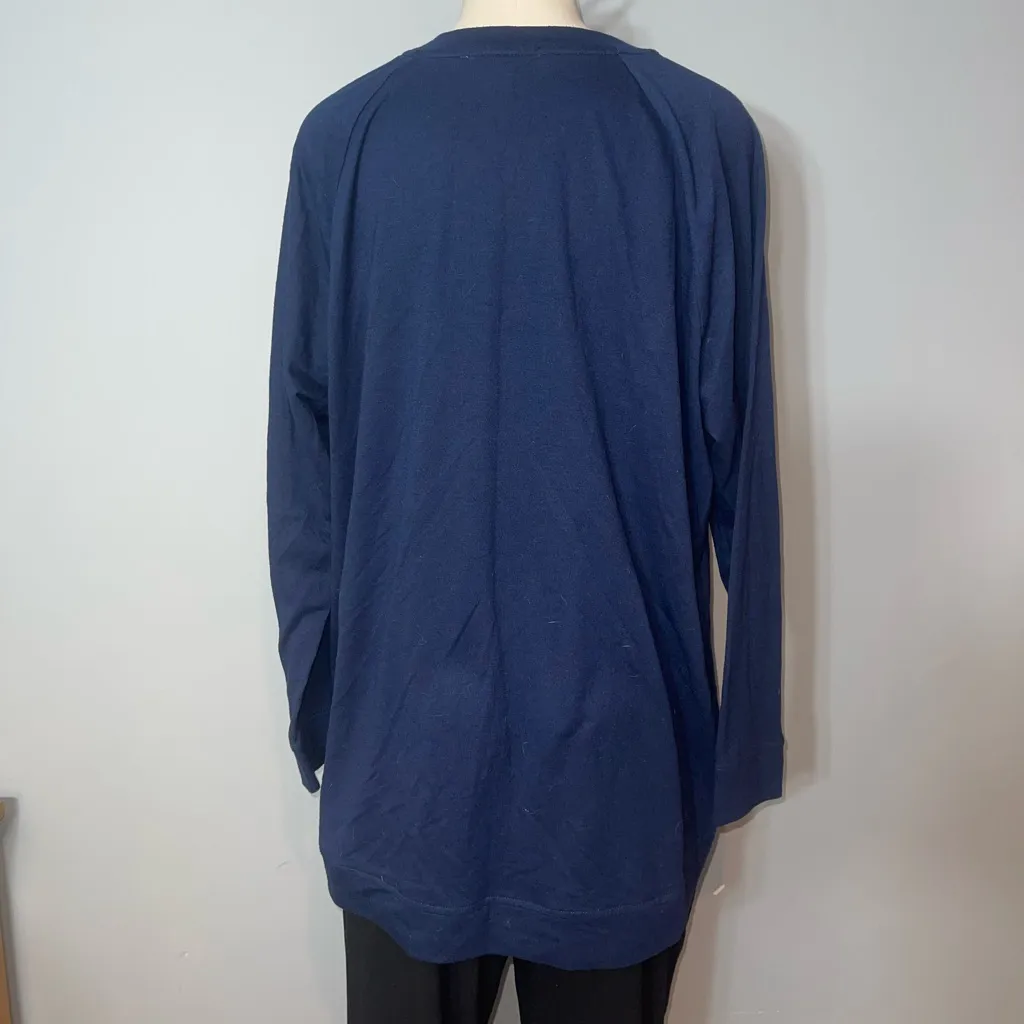 New Isaac Mizrahi Blue Soft Stretch Long Sleeve top tee shirt woman’s XL - Image 2