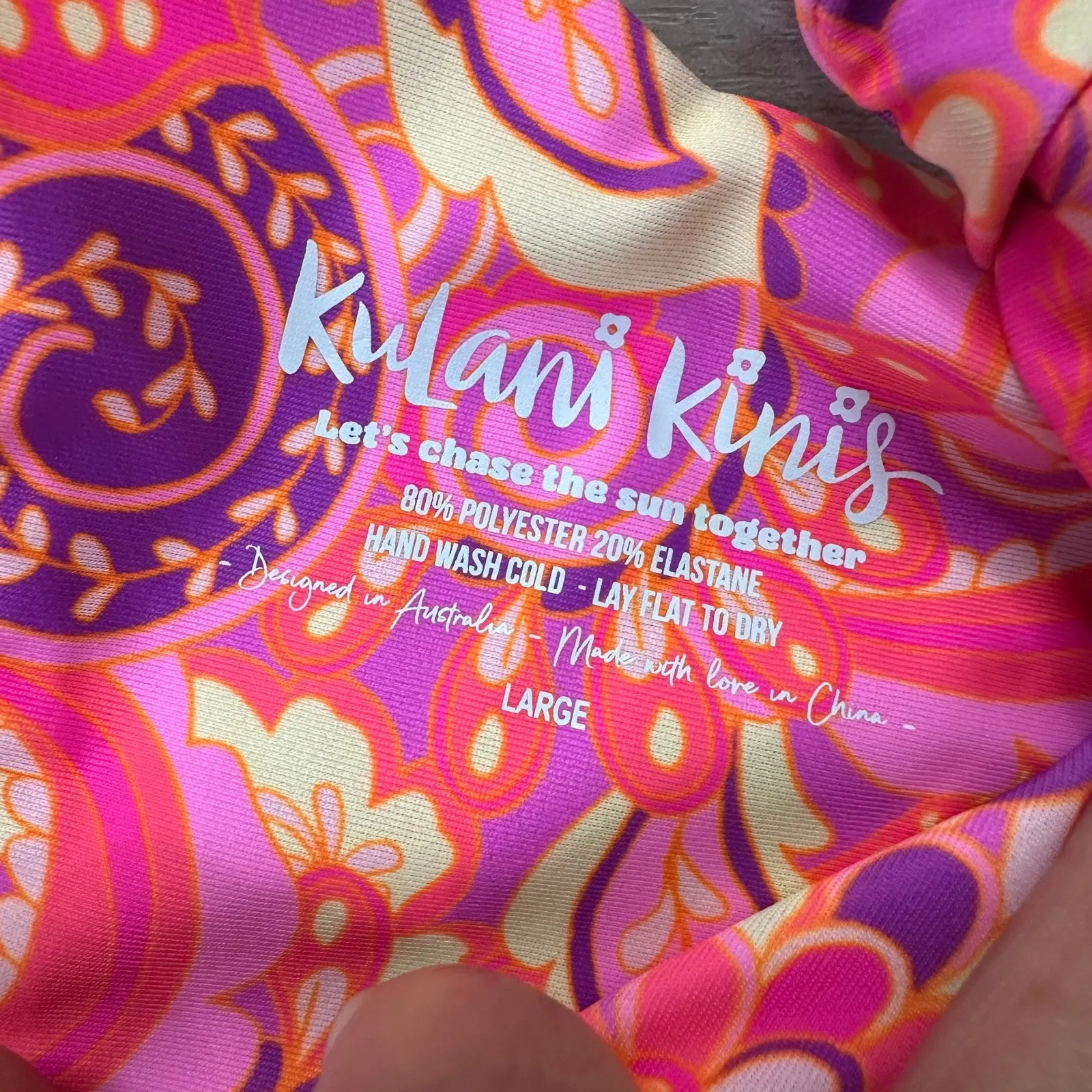 Kulani Kinis Strawberry Swirl Bikini Set Size Large Bralette Top Retro Y bottom - Image 2