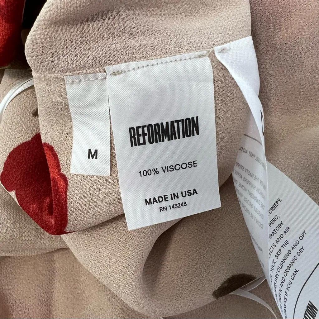 Reformation Nicole Ruby Floral Wrap Midi Dress Sz M - Image 5