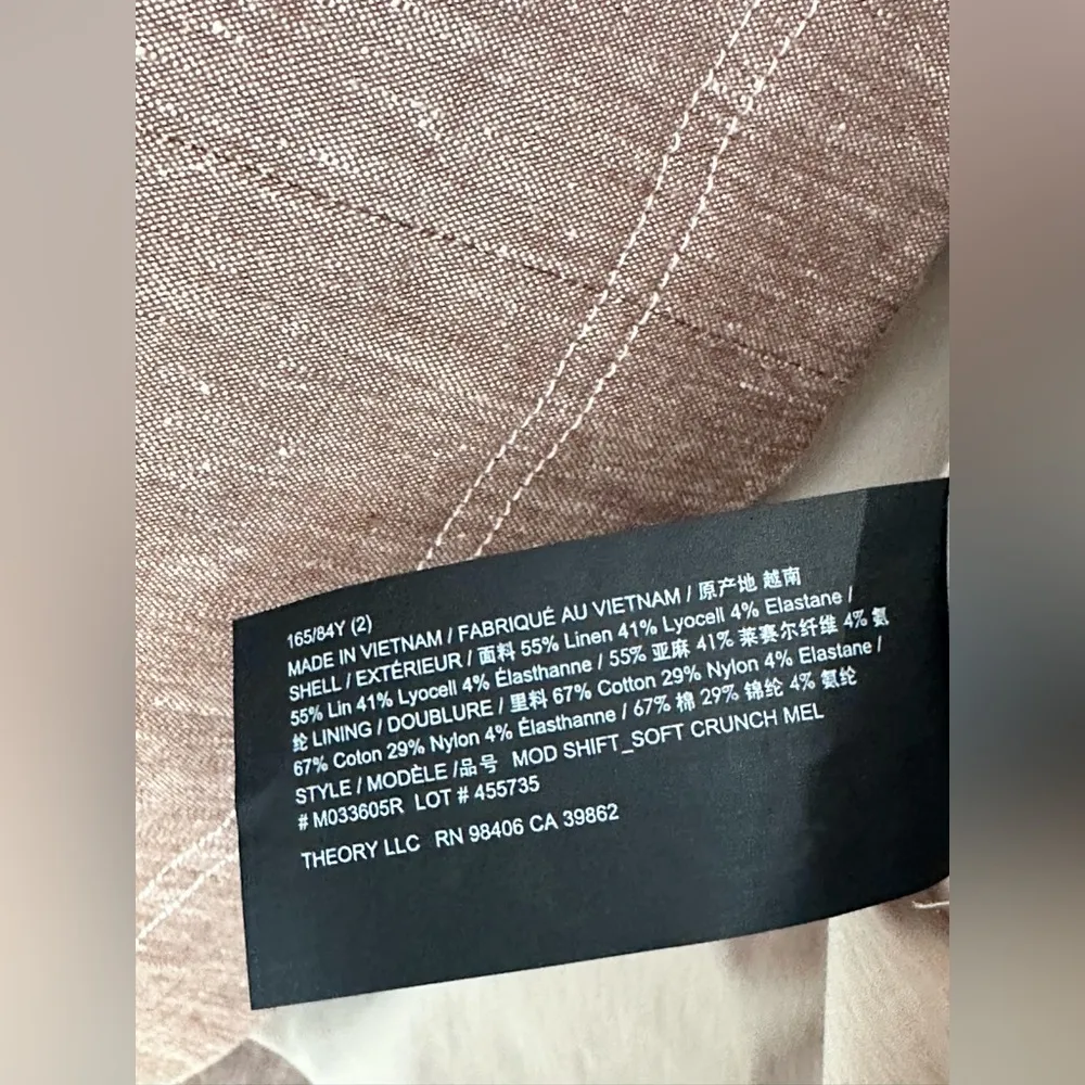 Theory Mod Sleeveless Bronze Linen Blend Shift Dress Size 2 NWT - Image 12