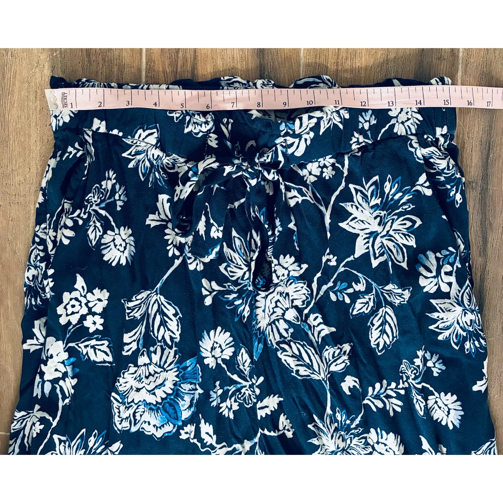 Floral Print Pants Relaxed Lightweight Tie Waist Women's 10 - Image 8