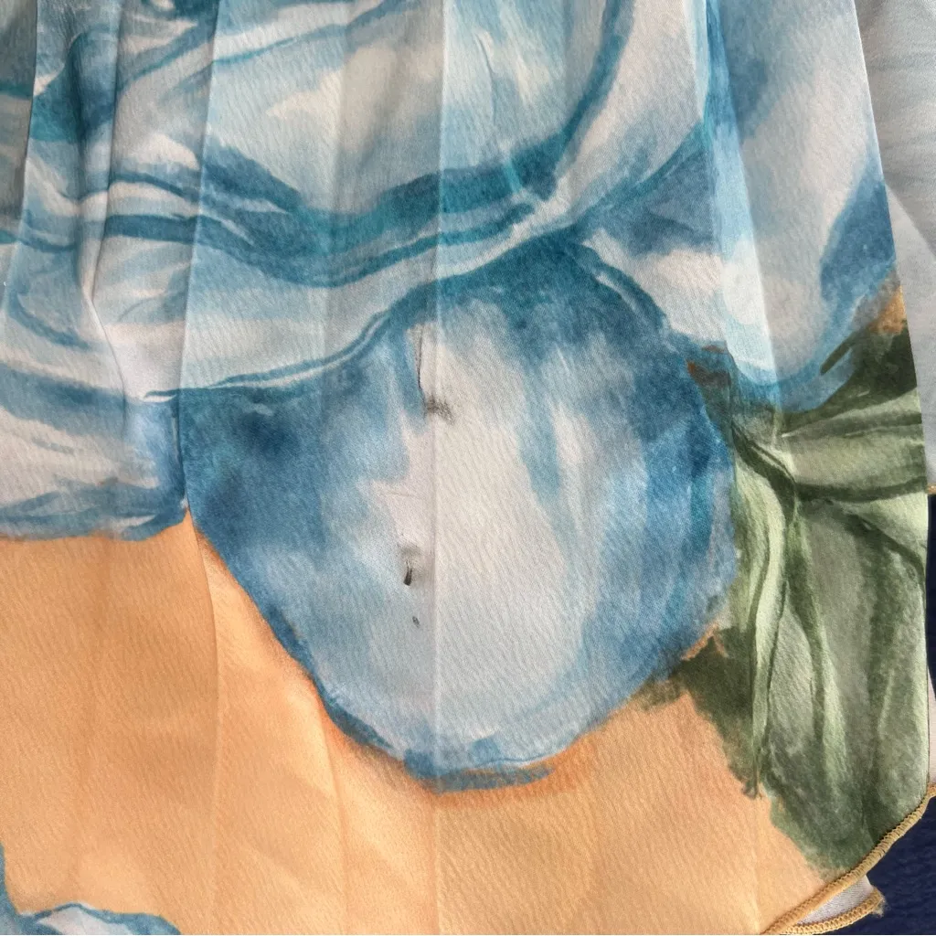 L’IDEE Boheme Gown Pleated Maxi Dress in Yellow Floral Size 6 - Image 7