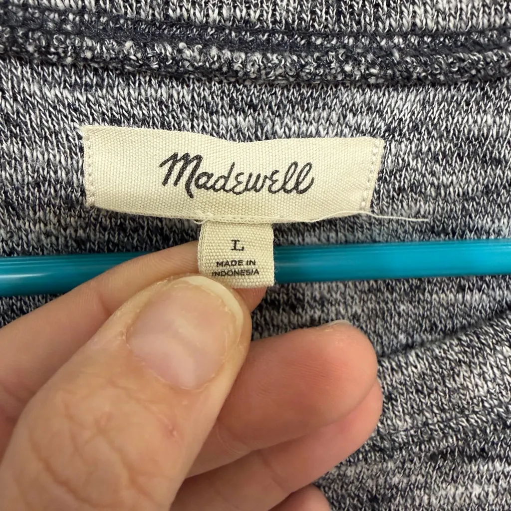 Madewell Heathered Gray Balloon Sleeve Crew Neck - Image 3