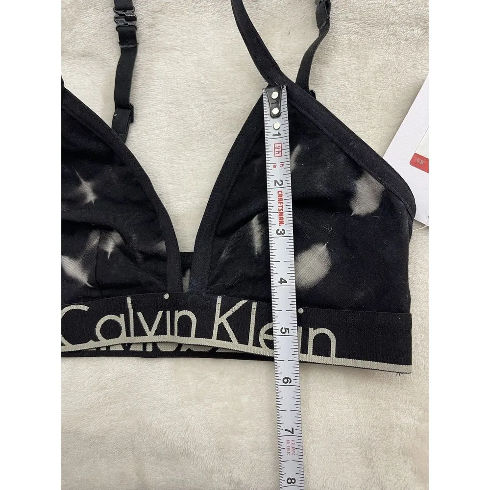 Calvin Klein Women's Bra Bralette Tie Dye Black Size XS Wireless Pullover - Image 7
