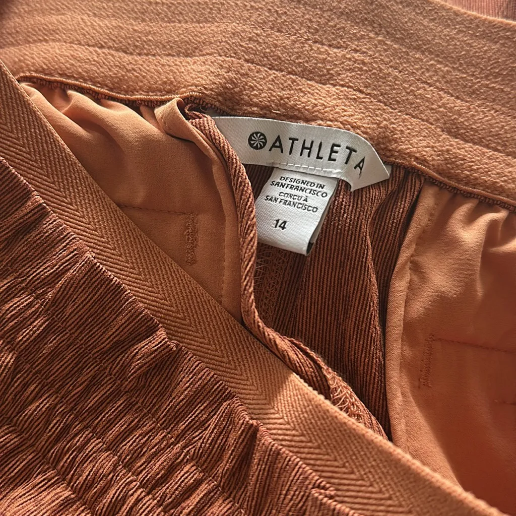 NWT Athleta Echo Wide Leg Cropped Pants Burnt Orange - Image 5