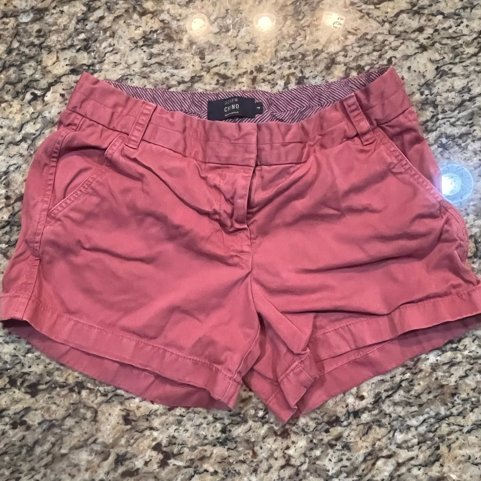 J Crew Women's Size 4 Flat Front‎ Chino Dress Short Shorts Blue Blush Lot 2 Red - Image 3