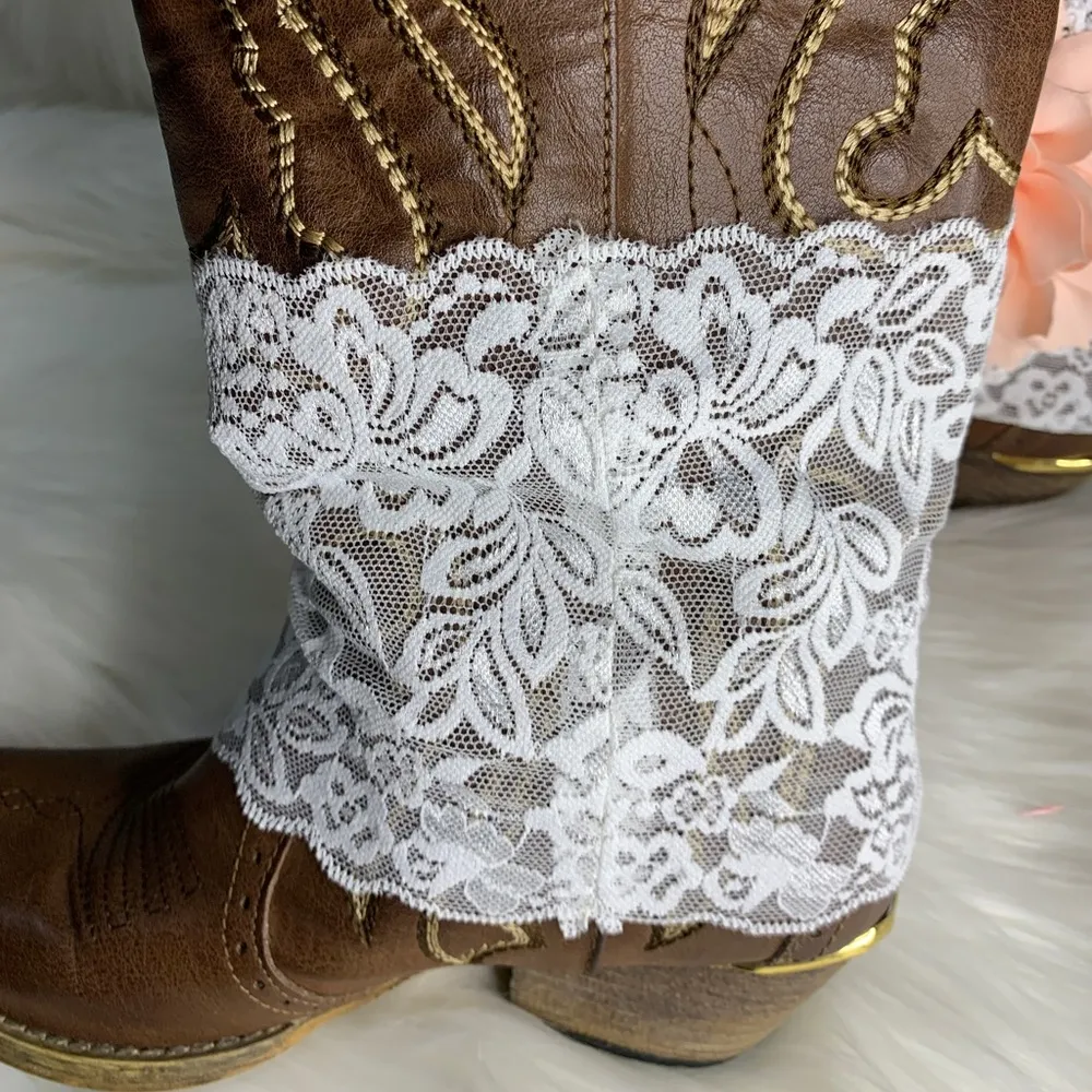 Handmade Removable Women’s Boot Band/Cuffs White - Image 4