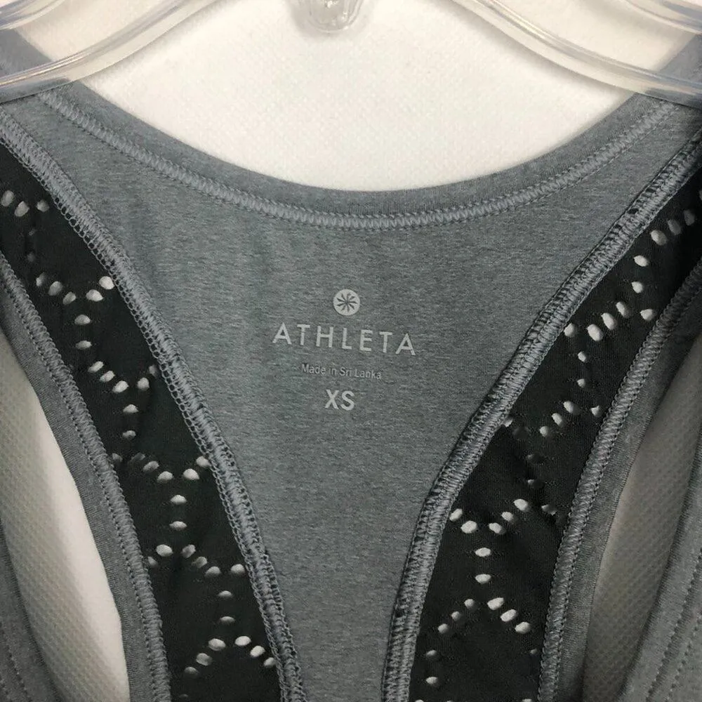 Athleta Eyelet Activewear Fitness Workout Yoga Gym Sportswear Training Tank XS - Image 3