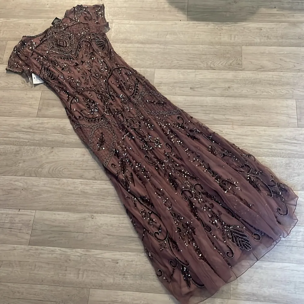 Pissarro knights Nordstrom NWT Elegant Beaded Evening Gown prom size 2 $239 - Image 7