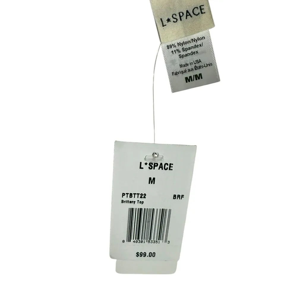 L*Space Brittany Bright Fuchsia Triangle Tie Bikini Swimsuit Top Size Medium - Image 5