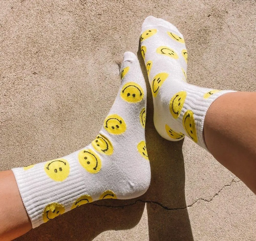 Yellow Little Smiley Face Socks - Image 3