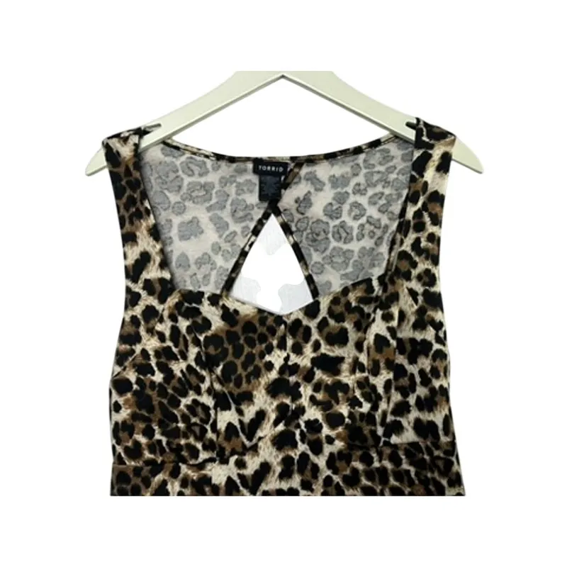 Torrid Leopard Print Sweetheart Neckline Sleeveless Peplum Top Women's 12 New - Image 2