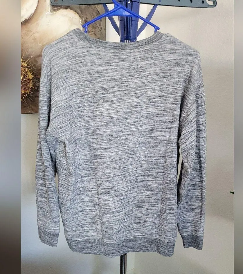 Victoria Secret Pink gray marbled crew neck sweater Size XS - Image 9