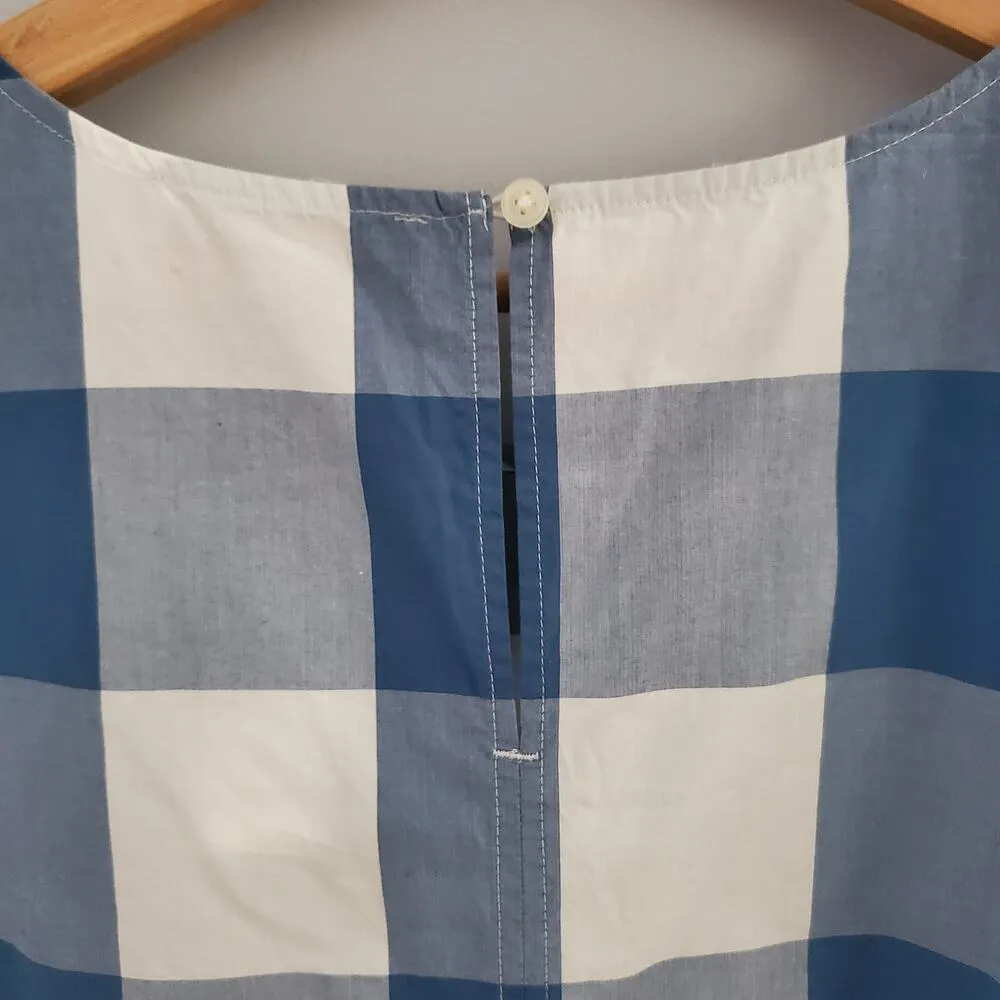 LOFT Gingham Blue White Checkered Side Tie Tank Size XL - Image 4