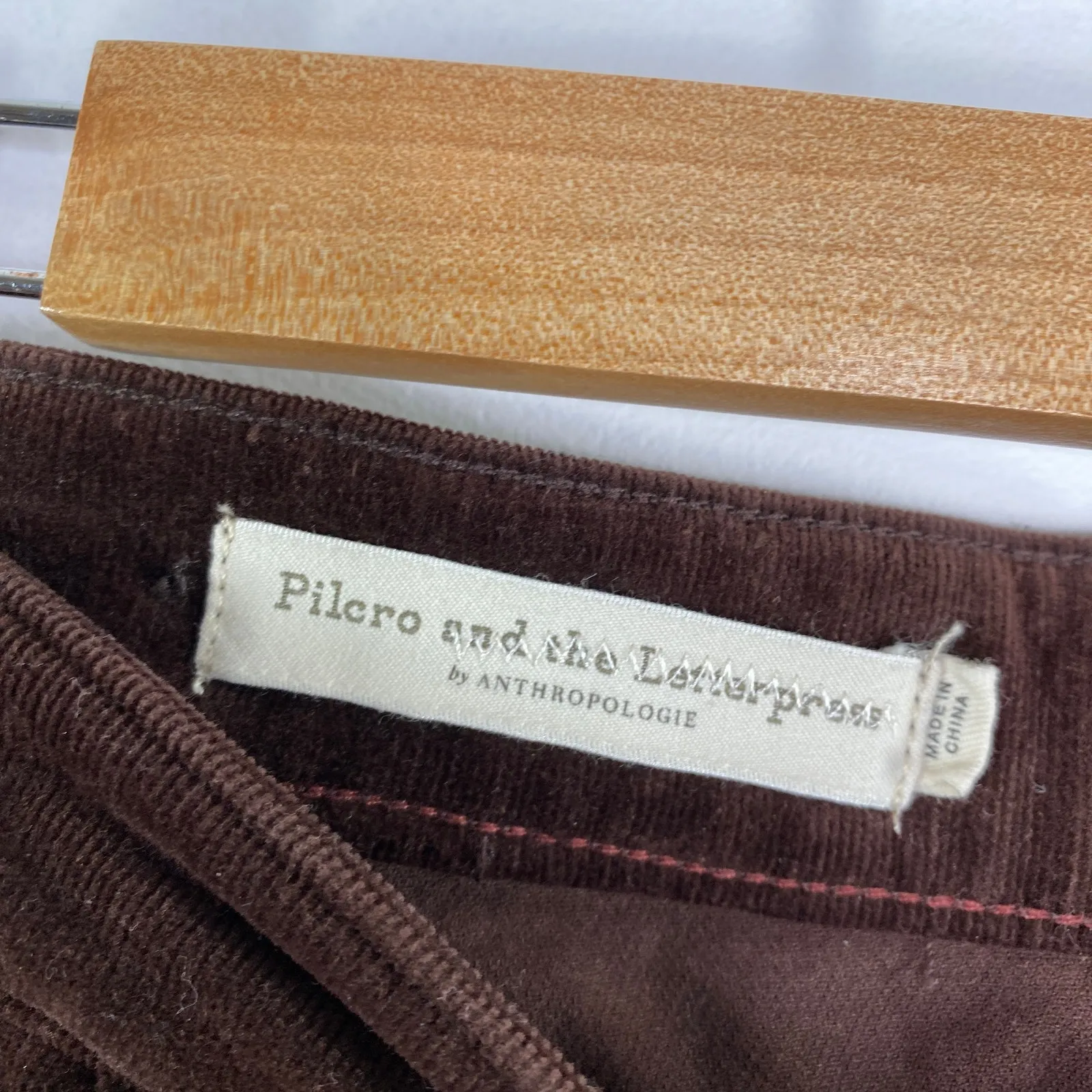 Anthropologie Pilcro Womens Brown Velvet Skinny Pants Size 26 Fall High Rise - Image 6