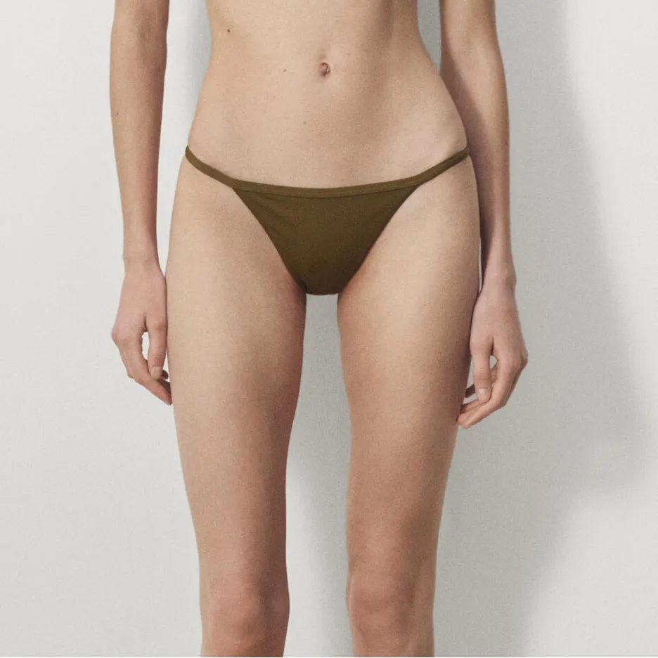 NWT Massimo Dutti Olive‎ Green Bikini Bottom Size Medium - Image 2