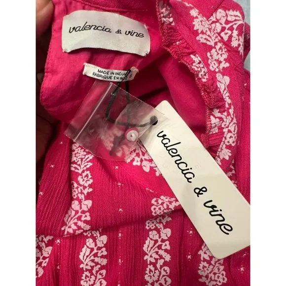 Valencia & Vine Pink Floral Tiered Maxi Dress Sleeveless Boho Bohemian - Image 5