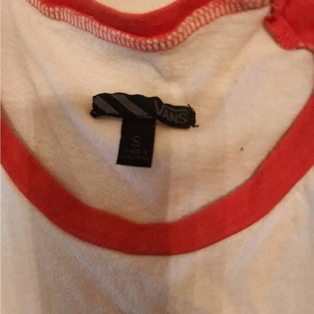 Vans white and red tank top size womens small - Image 3