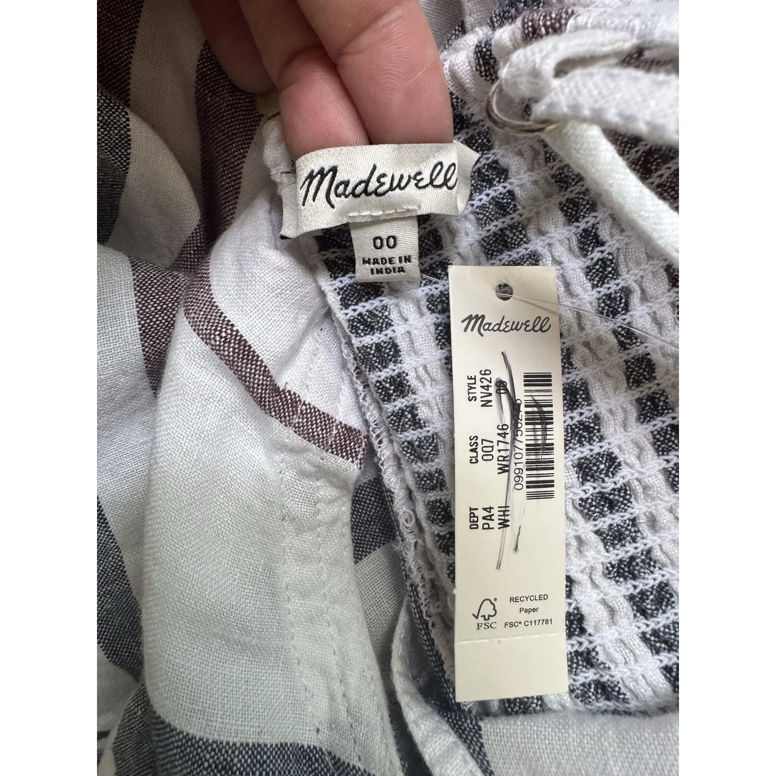 NWT Madewell Striped Circle Maxi Dress 100% Linen Size 00 - Image 10