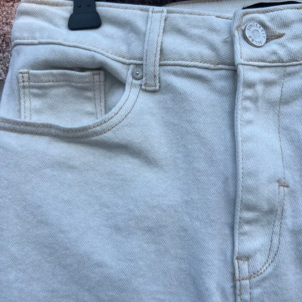 Sincerely Jules Junior’s Cream Jeans Size 5 - Image 3