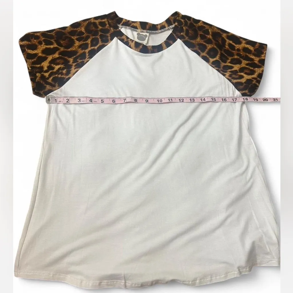 Leopard Sleeve Baseball Tee‎ White Size M - Image 11