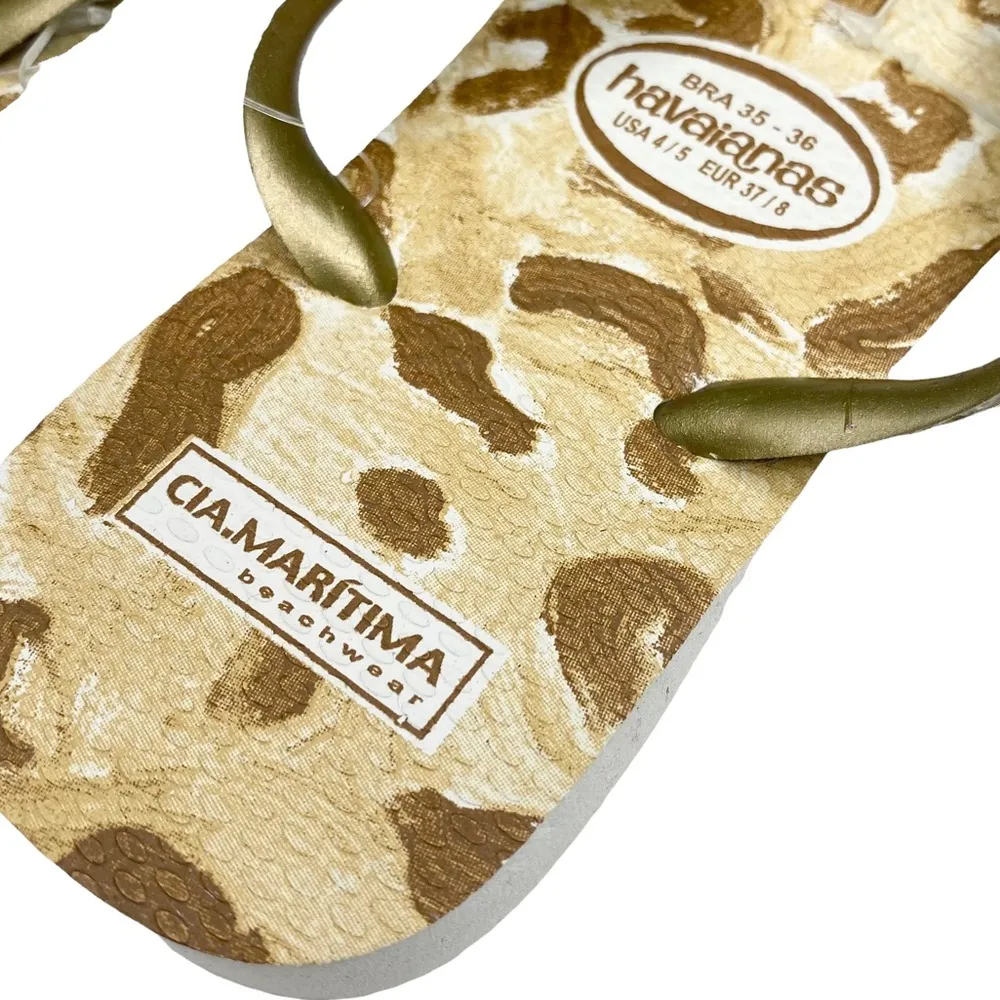 Havaianas new  x CIA Maritima ☼ Limited Ed Flip Flops ☼ Metallic Gold Leopard ☼ - Image 10