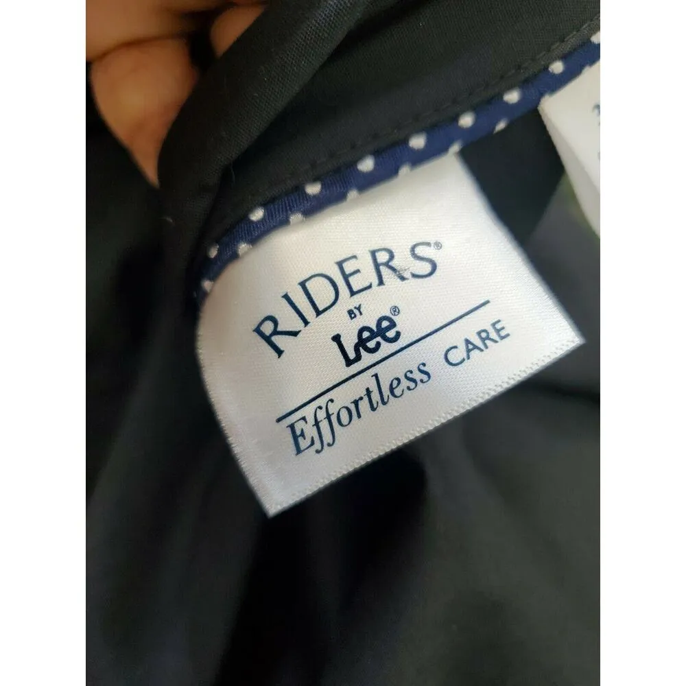 Rider's by Lee Women Solid BlackCotton & Polyester Collared Long Sleeve Shirt 3X - Image 8