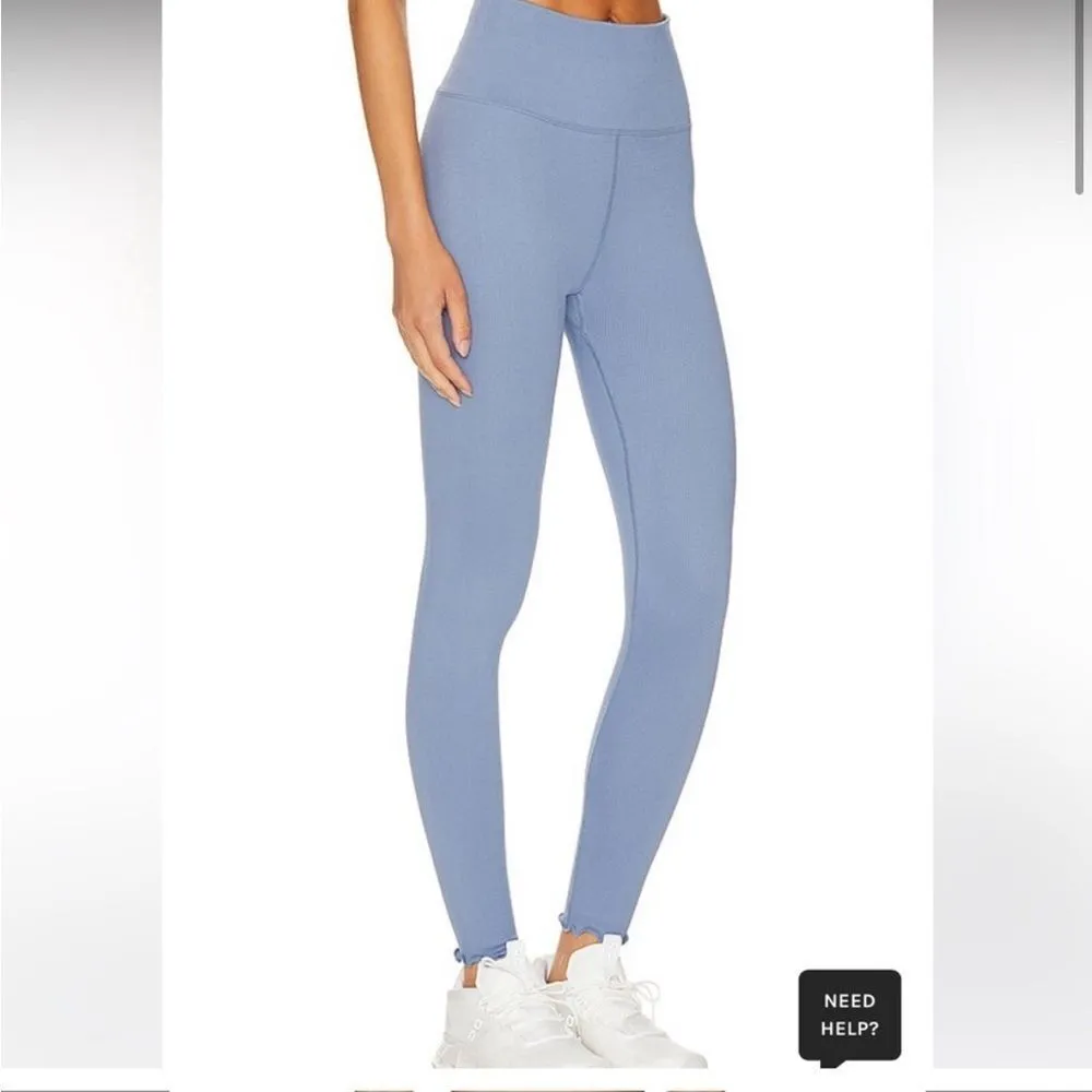 Spiritual Gangster Love Sculpt 7/8 Ruffle Lettuce Hem Pastel Blue Legging- XS/S - Image 4