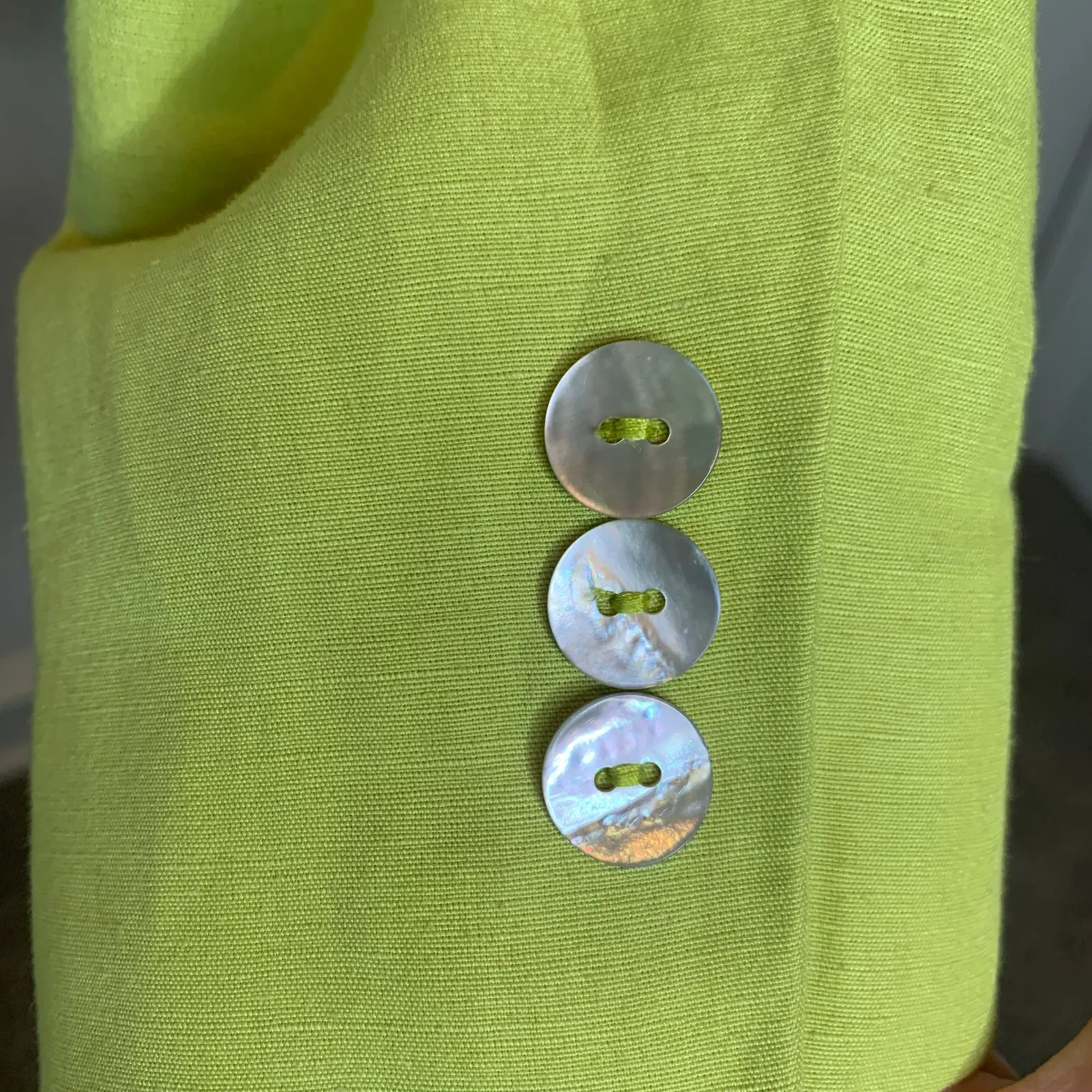 Casual Corner Vintage Linen Blazer Chartreuse Green Sz 4 - Image 13