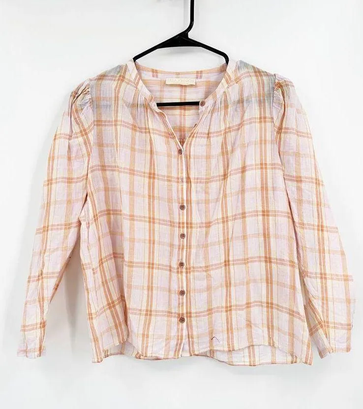 Ulla Johnson Nour Blouse Button Down Top Plaid Size 2 - Image 2