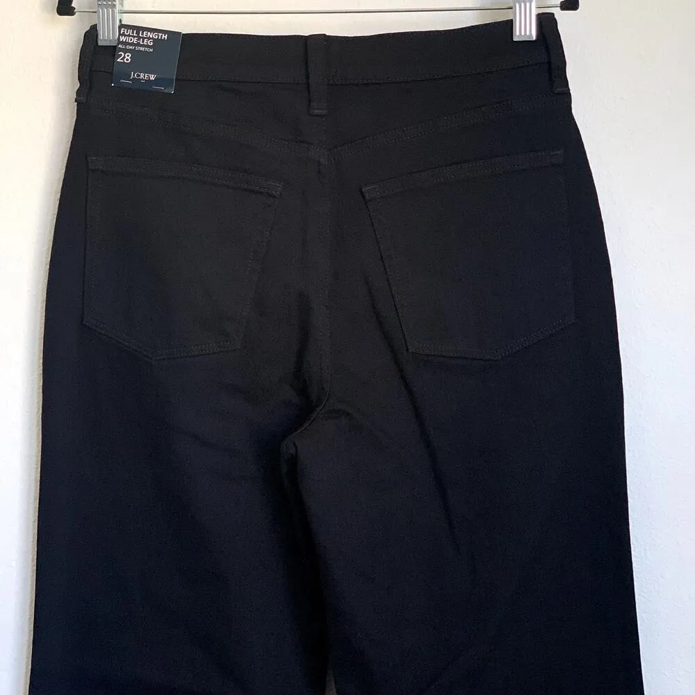 NWT J.Crew Factory Wide-leg Full-length Jean All-day Stretch in Black BU832 - Image 10