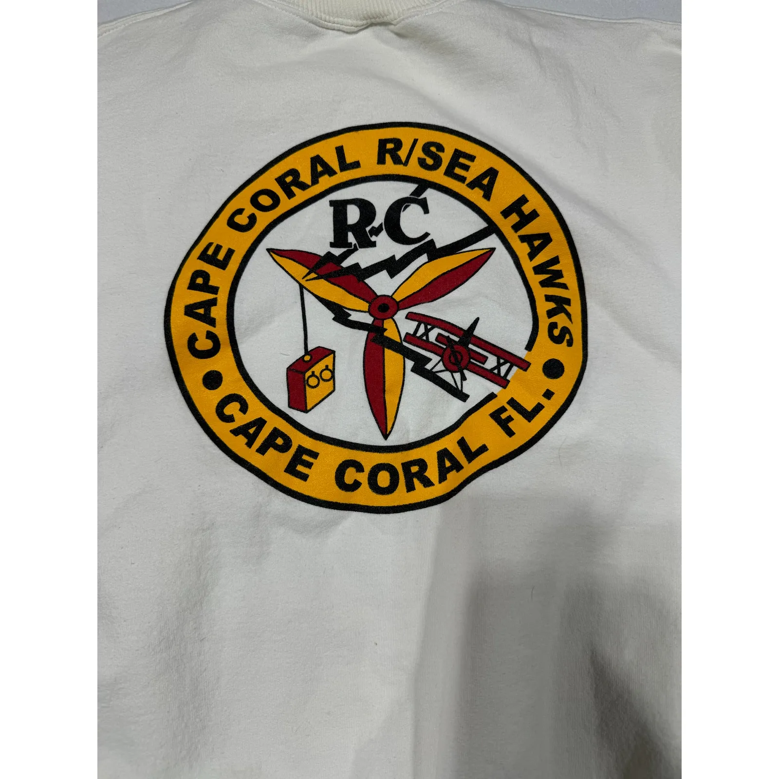 Cape Coral R/Sea Hawks Sweatshirt White Pullover XXL Vintage‎ Graphic Crewneck - Image 5