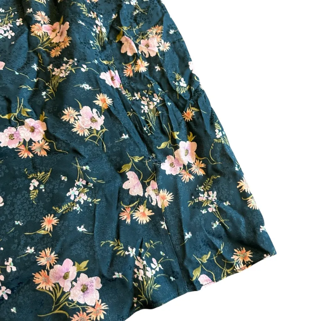 Rebecca Taylor Emilia Silk Floral Print Dress Stretch Waist Short Sleeve Size 2 - Image 7