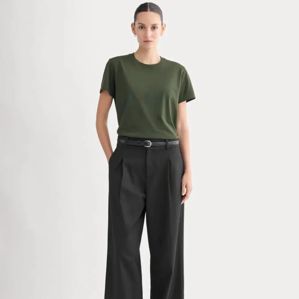 Everlane The Box Cut Tee in Essential Cotton in Dark Green, Size X-Small - Image 2