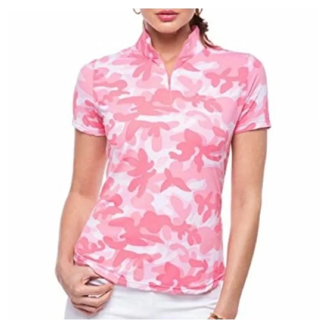 IBKUL Camo Short Sleeve Polo Shirt Small
Pink Golf Tennis Active Performance Pink - Image 2